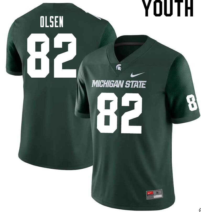 Youth #82 Jack Olsen Michigan State Spartans College Football Jerseys Sale-Green